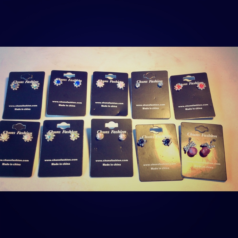 Lot of 10 overstock stud earrings
